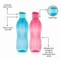 TUPPERWARE AQUASAFE FLIPTOP BOTTLE 1LTR, (SET OF 2)